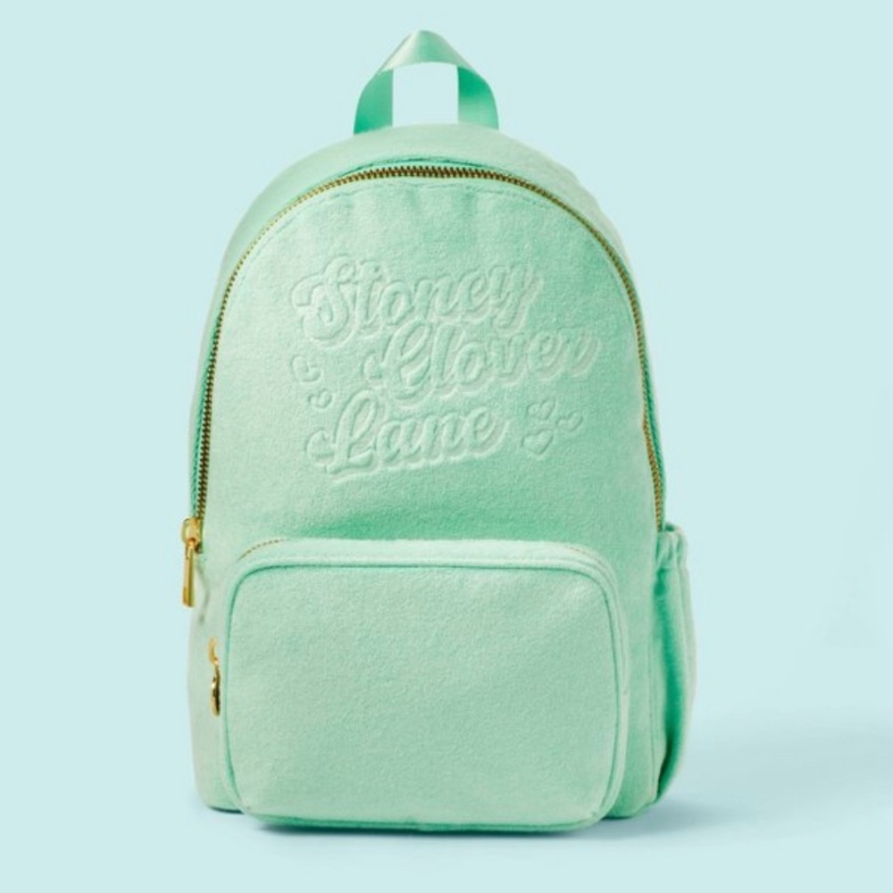Stoney Clover Lane x Target Terry cloth embossed Backpack Light green NWT